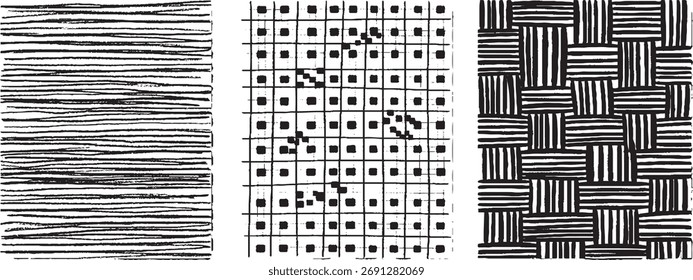 Abstract Monochrome Texture Background with Horizontal Stripes Pattern Design