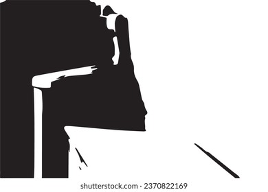 abstract monochrome texture, black and white texture background with black stains or spots 