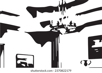 textura monocromada abstracta, fondo de textura en blanco y negro con manchas o manchas negras 