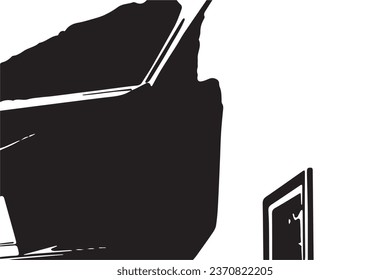 abstract monochrome texture, black and white texture background with black stains or spots 