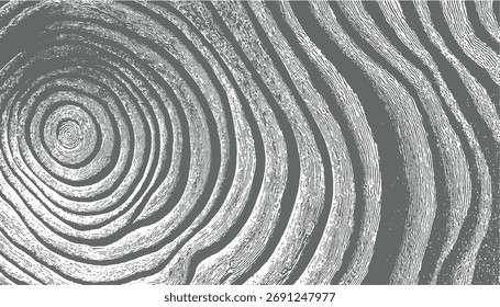 Abstract monochrome texture with concentric wavy lines in gray and white.