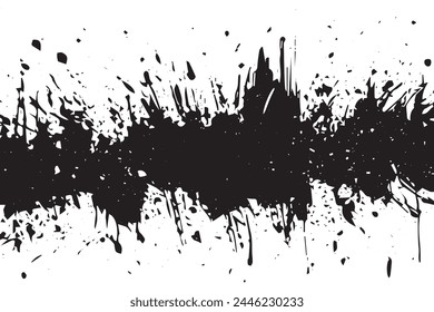 Textura monocroma Abstractas: Grunge negro blanco patrón de polvo, virutas y manchas de tinta sobre fondo blanco