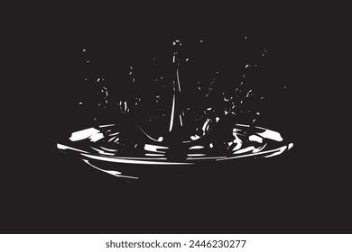 Abstract Monochrome Texture: Grunge Black  White Pattern of Dust, Chips, and Ink Spots on White Background