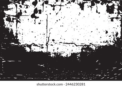 Abstract Monochrome Texture: Grunge Black  White Pattern of Dust, Chips, and Ink Spots on White Background