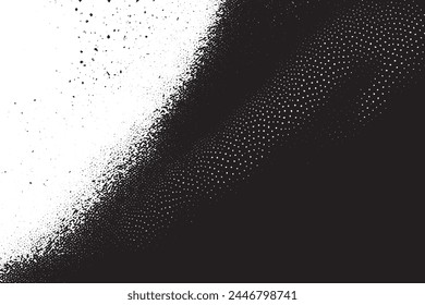 Abstract Monochrome Texture: Grunge Black  White Pattern of Dust, Chips, and Ink Spots on White Background