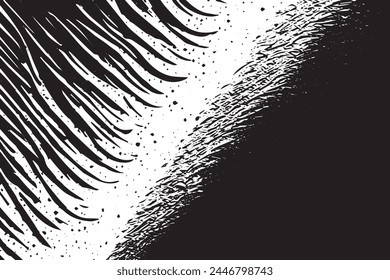 Abstract Monochrome Texture: Grunge Black  White Pattern of Dust, Chips, and Ink Spots on White Background