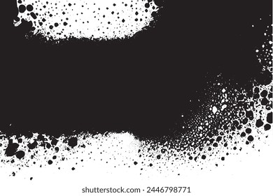 Abstract Monochrome Texture: Grunge Black  White Pattern of Dust, Chips, and Ink Spots on White Background