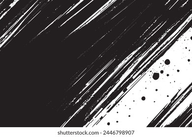 Abstract Monochrome Texture: Grunge Black  White Pattern of Dust, Chips, and Ink Spots on White Background