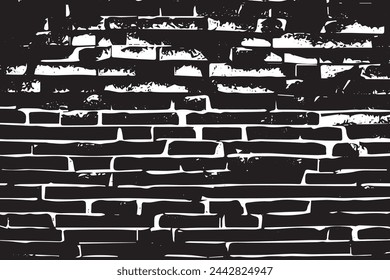 Abstract Monochrome Texture Grungy Black and White Pattern with cracks, scuffs, chips, stains, ink spots, lines and Texture Elements for Dark Design Background