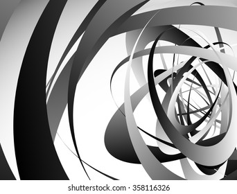 Abstract monochrome texture with overlapping circular, oval shapes. Grayscale artistic background