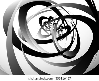 Abstract monochrome texture with overlapping circular, oval shapes. Grayscale artistic background