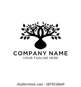 Abstract monochrome tree. Template for creating logos, emblems, monograms.. Plant, nature and ecology