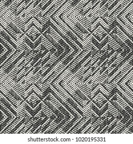 Abstract Monochrome Twisted Graphic Motif Complexity Textured Background. Seamless Pattern.