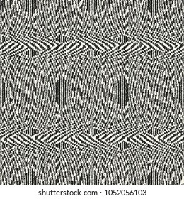 Abstract Monochrome Twisted Graphic Motif Complexity Textured Background. Seamless Pattern.