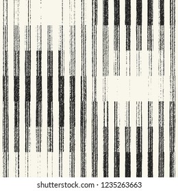 Abstract Monochrome Variegated Stroke Striped Textured Graphic Motif. Seamless Pattern.