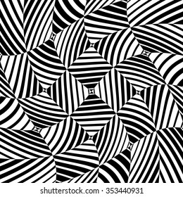 Abstract monochrome vector with distortion, deformation effect.