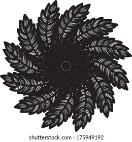 Abstract monochrome vector flower