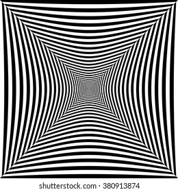 Abstract monochrome vector graphic with deformation on squares