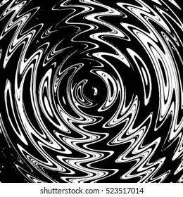 Abstract monochrome vector ripple in water with concentric circles. Droplet falling in water
