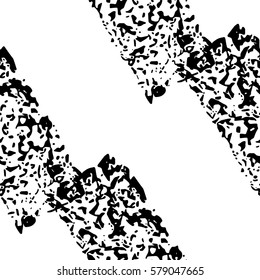 Abstract monochrome vector seamless pattern. Black stamps on white background. Grunge texture template