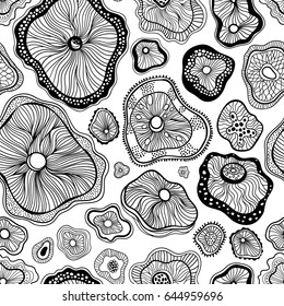 Abstract monochrome vector seamless pattern