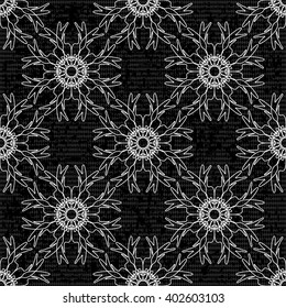 abstract monochrome vintage seamless pattern