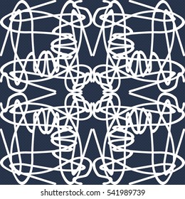abstract monochrome vintage seamless pattern on a black background