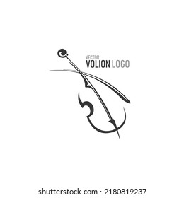 Abstract monochrome violin logo. Vector illustration