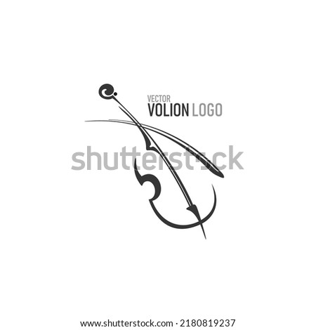 Abstract monochrome violin logo. Vector illustration