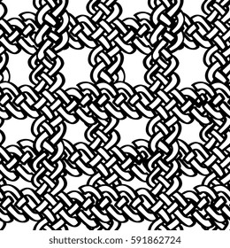 Abstract monochrome wattled seamless pattern