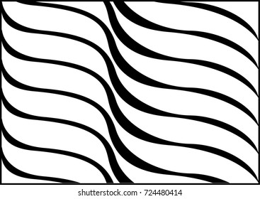 Abstract monochrome wave background. - Illustration,lines.Pattern, Textile, Wave Pattern, Abstract, Art