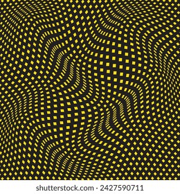 abstract monochrome wavy dot curved pattern vector background.