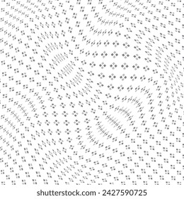 abstract monochrome wavy dot curved pattern vector background.