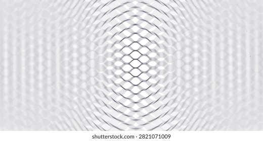 Abstract monochrome wavy optical line pattern background with moire interference effect, geometric halftone vector illustration for modern banner and presentation cover