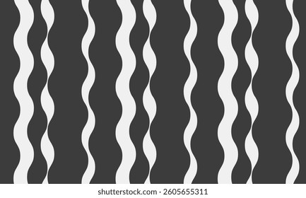 Abstract monochrome wavy stripes background.  Stylish graphic design element perfect for websites, presentations, or textile prints.  Represents fluidity, movement, and modern aesthetics.