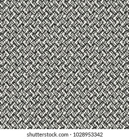 Abstract Monochrome Woven Effect Mottled Graphic Motif. Seamless Pattern.