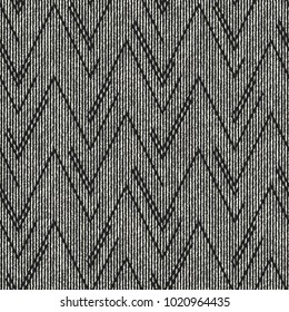 Abstract Monochrome Zigzag Graphic Motif Variegated Textured Background. Seamless Pattern.