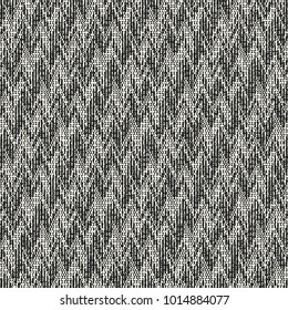 Abstract Monochrome Zigzag Motif Mottled Textured Background. Seamless Pattern.