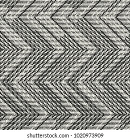 Abstract Monochrome Zigzag Stroke Graphic Motif. Seamless Pattern.