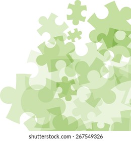 Abstract monocolor puzzle background. Vector graphic template.