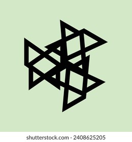 diseño de monograma abstracto para diseño cerámico o logotipo de marca sobre fondo verde claro