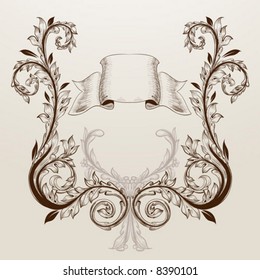 Abstract monogram for design. Vintage illustration.