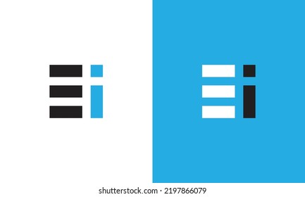 Abstract monogram ei logo design vector templates 