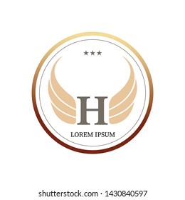 Abstract monogram elegant flower logo icon vector design. Universal creative premium letter H initials ornate signature symbol. Graceful vector sign.