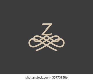 Abstract monogram elegant flower logo icon vector design. Universal creative premium letter Z initials ornate signature symbol. Graceful vector sign.