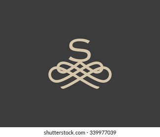 Abstract monogram elegant flower logo icon vector design. Universal creative premium letter S initials ornate signature symbol. Graceful vector sign.