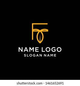 Abstract Monogram Elegant Leaf Logo Icon Vector Design. Universal Creative Premium Letter F Initials Symbol.