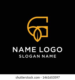 Abstract Monogram Elegant Leaf Logo Icon Vector Design. Universal Creative Premium Letter G Initials Symbol.