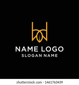 Abstract Monogram Elegant Leaf Logo Icon Vector Design. Universal Creative Premium Letter W Initials Symbol.