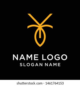 Abstract Monogram Elegant Leaf Logo Icon Vector Design. Universal Creative Premium Letter Y Initials Symbol.